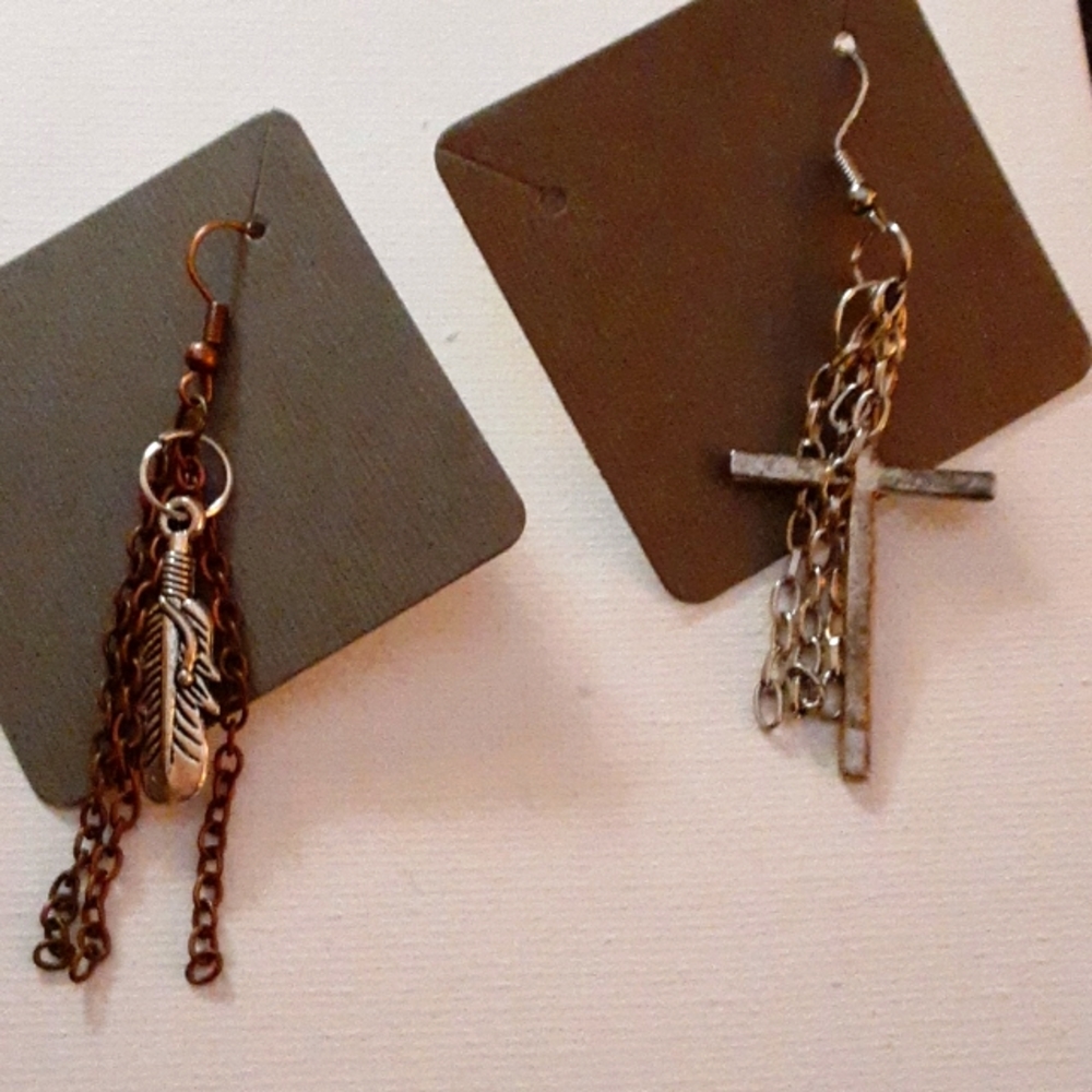 Mens single earrings.. Single earrings for him. You get both. Handmade